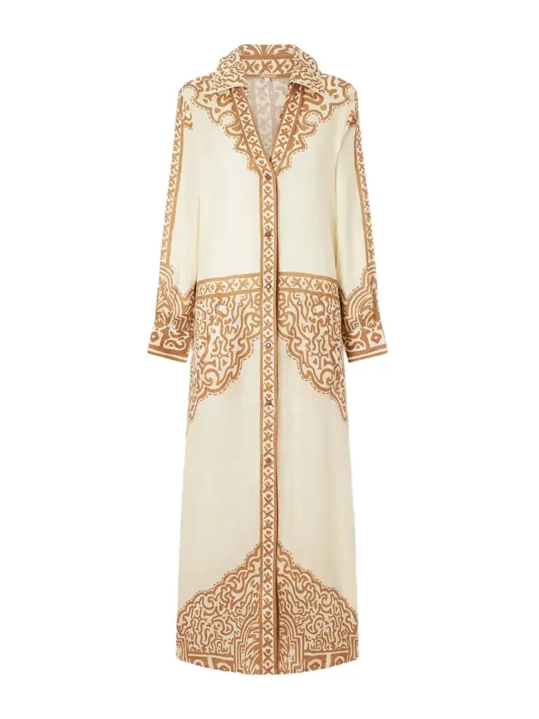 Johanna Ortiz Modern Markings Printed Linen Dress | Image 1 Johanna Ortiz Modern Markings Printed Linen Dress | Image 1