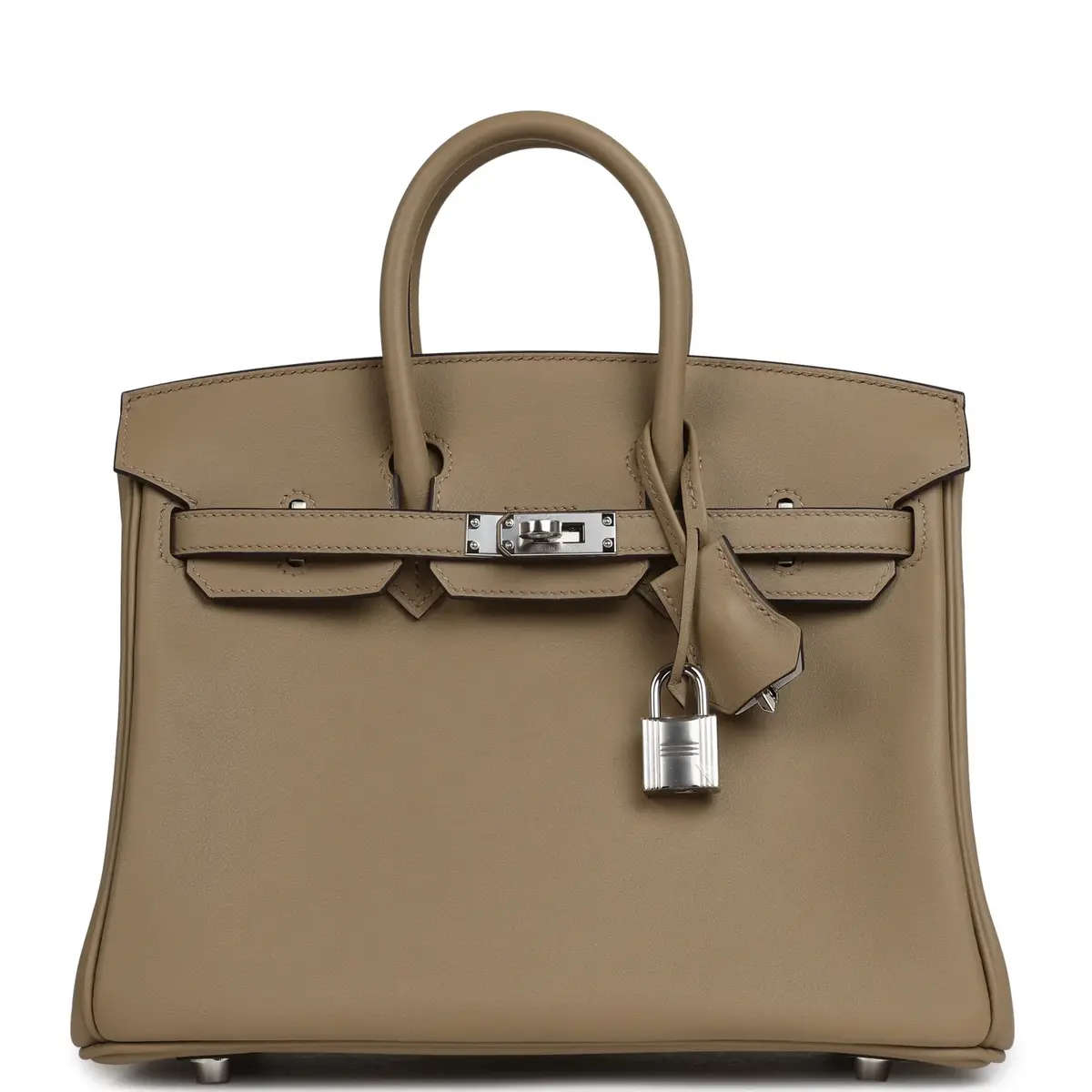 HERMÈS Hermes Birkin 25 Eclat Beige Marfa, Gris Pale Swift Palladium Hardware | Image 1 HERMÈS Hermes Birkin 25 Eclat Beige Marfa, Gris Pale Swift Palladium Hardware | Image 1