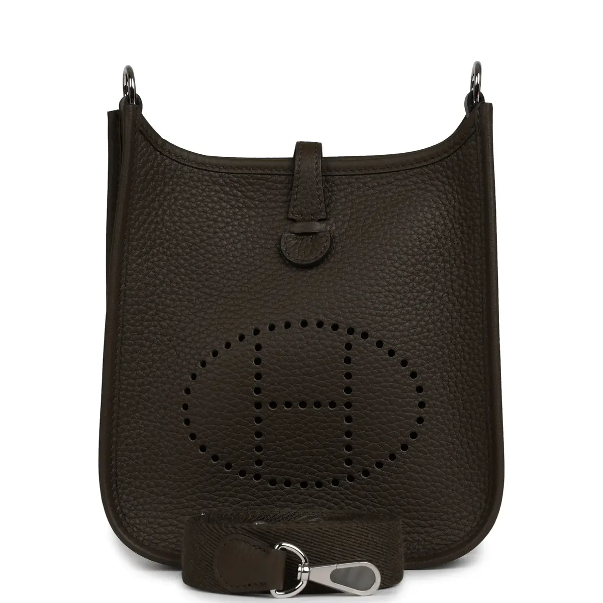 HERMÈS Hermes Evelyne TPM Vert Loden Clemence Palladium Hardware | Image 1 HERMÈS Hermes Evelyne TPM Vert Loden Clemence Palladium Hardware | Image 1