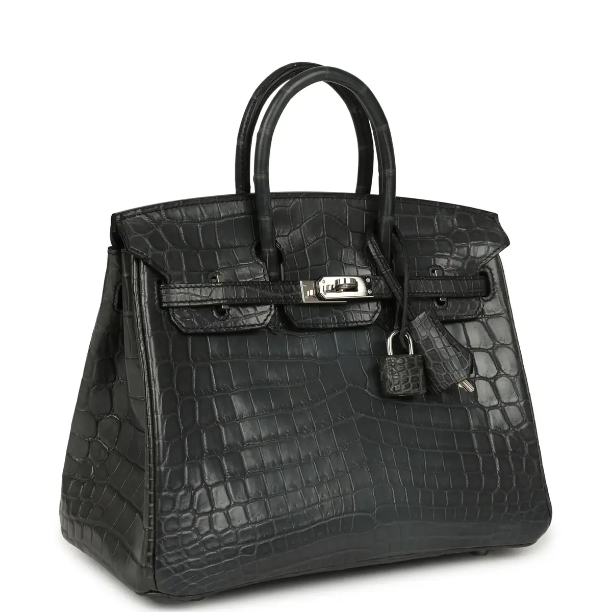 HERMÈS Pre-owned Hermes Birkin 25 Plomb Matte Niloticus Crocodile Palladium Hardware | Thumbnail 2 HERMÈS Pre-owned Hermes Birkin 25 Plomb Matte Niloticus Crocodile Palladium Hardware | Thumbnail 2