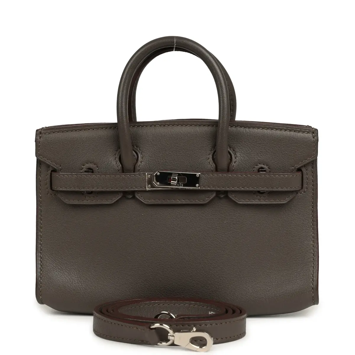 HERMÈS Pre-owned Hermes Micro Birkin 15 Etain Swift Palladium Hardware | Image 1 HERMÈS Pre-owned Hermes Micro Birkin 15 Etain Swift Palladium Hardware | Image 1