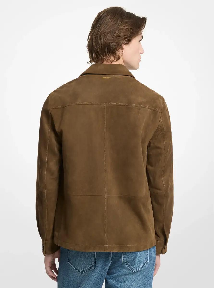 Michael Kors Collection Suede Jacket in Green | Thumbnail 2