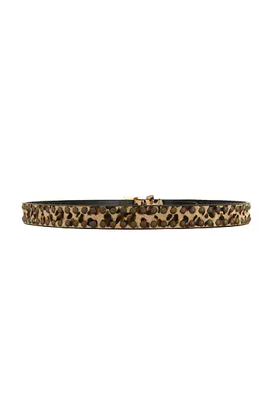 R13 Slim Logo Belt with Brass Dome Studs | Thumbnail 2 R13 Slim Logo Belt with Brass Dome Studs | Thumbnail 2