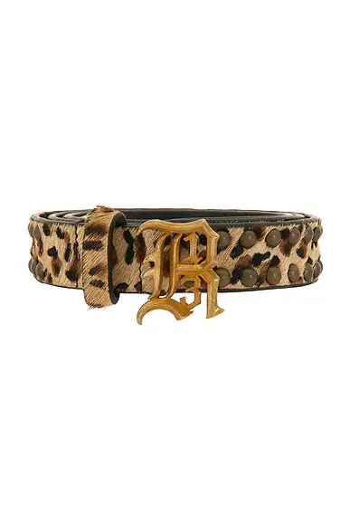 R13 Slim Logo Belt with Brass Dome Studs | Thumbnail 3 R13 Slim Logo Belt with Brass Dome Studs | Thumbnail 3