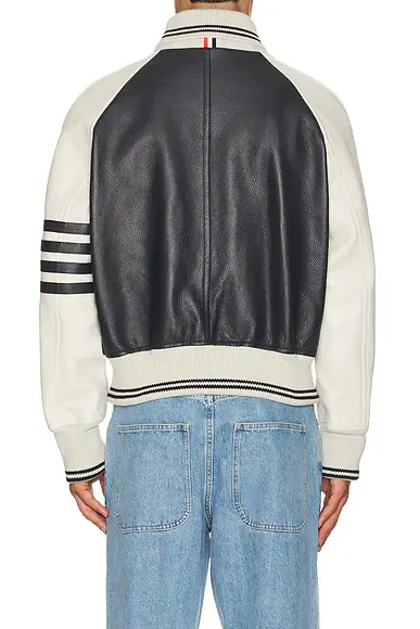 Thom Browne Oversized Raglan Sleeve Leather Jacket | Thumbnail 2 Thom Browne Oversized Raglan Sleeve Leather Jacket | Thumbnail 2