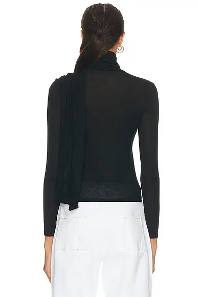ENZA COSTA Sheer Cashmere Jersey Bandana Turtleneck Top | Thumbnail 4 ENZA COSTA Sheer Cashmere Jersey Bandana Turtleneck Top | Thumbnail 4