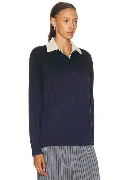 Acne Studios Koyat Silk Wool Polo Sweater | Thumbnail 2