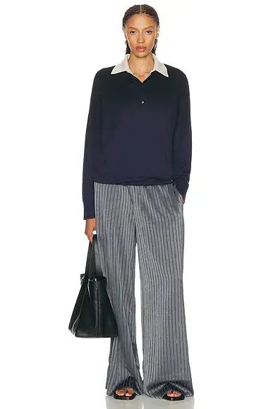 Acne Studios Koyat Silk Wool Polo Sweater | Thumbnail 4