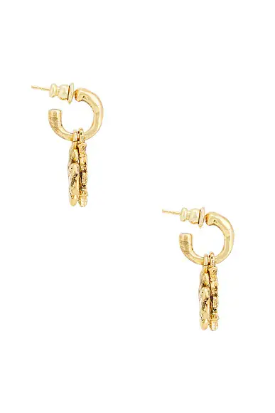 Saint Laurent YSL & Lucky Charm Hoop Earrings | Thumbnail 4 Saint Laurent YSL & Lucky Charm Hoop Earrings | Thumbnail 4