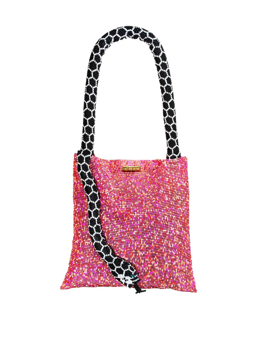 SAC DE SOUL Pink, White, and Black Small Serpent Bag | Image 1 SAC DE SOUL Pink, White, and Black Small Serpent Bag | Image 1