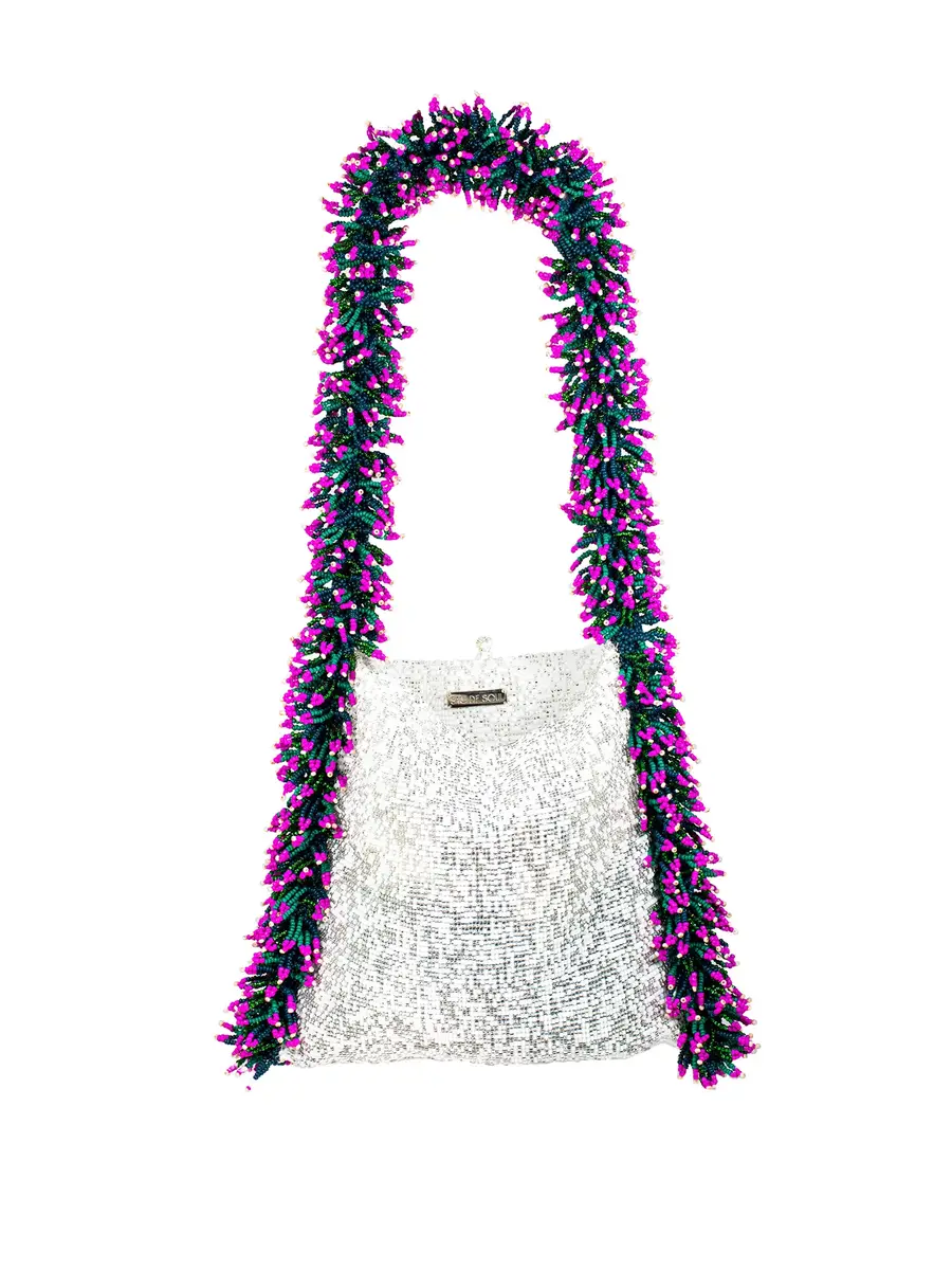 SAC DE SOUL Silver, Green, and Pink Camila Bag | Image 1 SAC DE SOUL Silver, Green, and Pink Camila Bag | Image 1