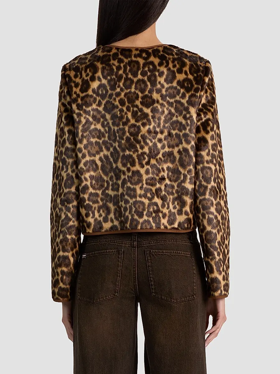 Alice + Olivia Women's Alma Leopard Print Faux-Fur Cardigan | Thumbnail 3 Alice + Olivia Women's Alma Leopard Print Faux-Fur Cardigan | Thumbnail 3