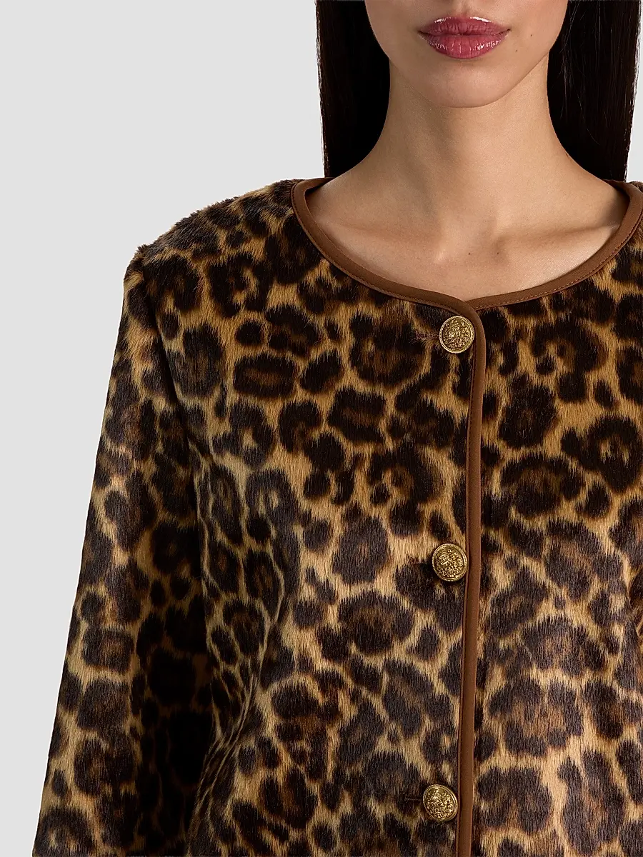 Alice + Olivia Women's Alma Leopard Print Faux-Fur Cardigan | Thumbnail 5 Alice + Olivia Women's Alma Leopard Print Faux-Fur Cardigan | Thumbnail 5