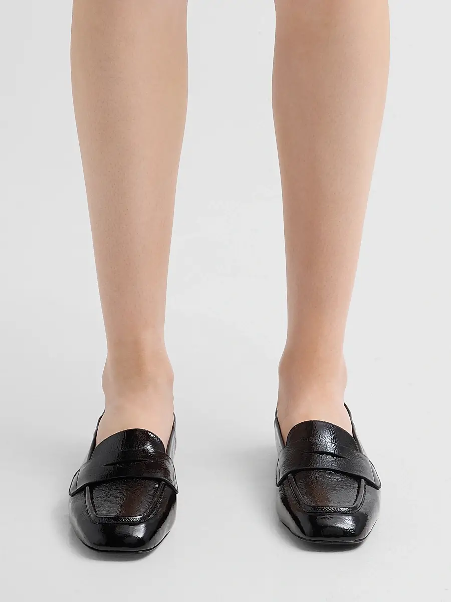 Stuart Weitzman Women's Bryant Leather Penny Loafers | Thumbnail 2 Stuart Weitzman Women's Bryant Leather Penny Loafers | Thumbnail 2