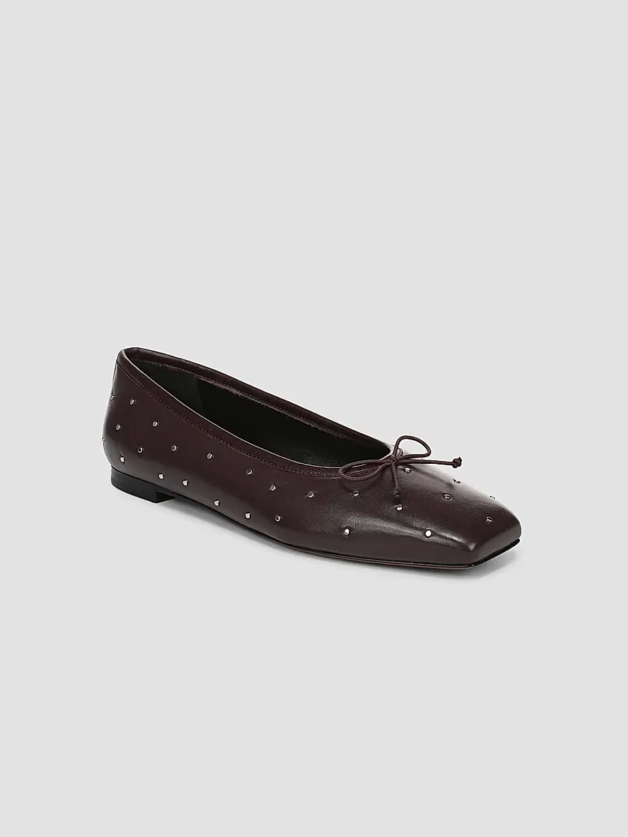 Vince Women's Darla Studs Leather Ballet Flats | Thumbnail 2 Vince Women's Darla Studs Leather Ballet Flats | Thumbnail 2