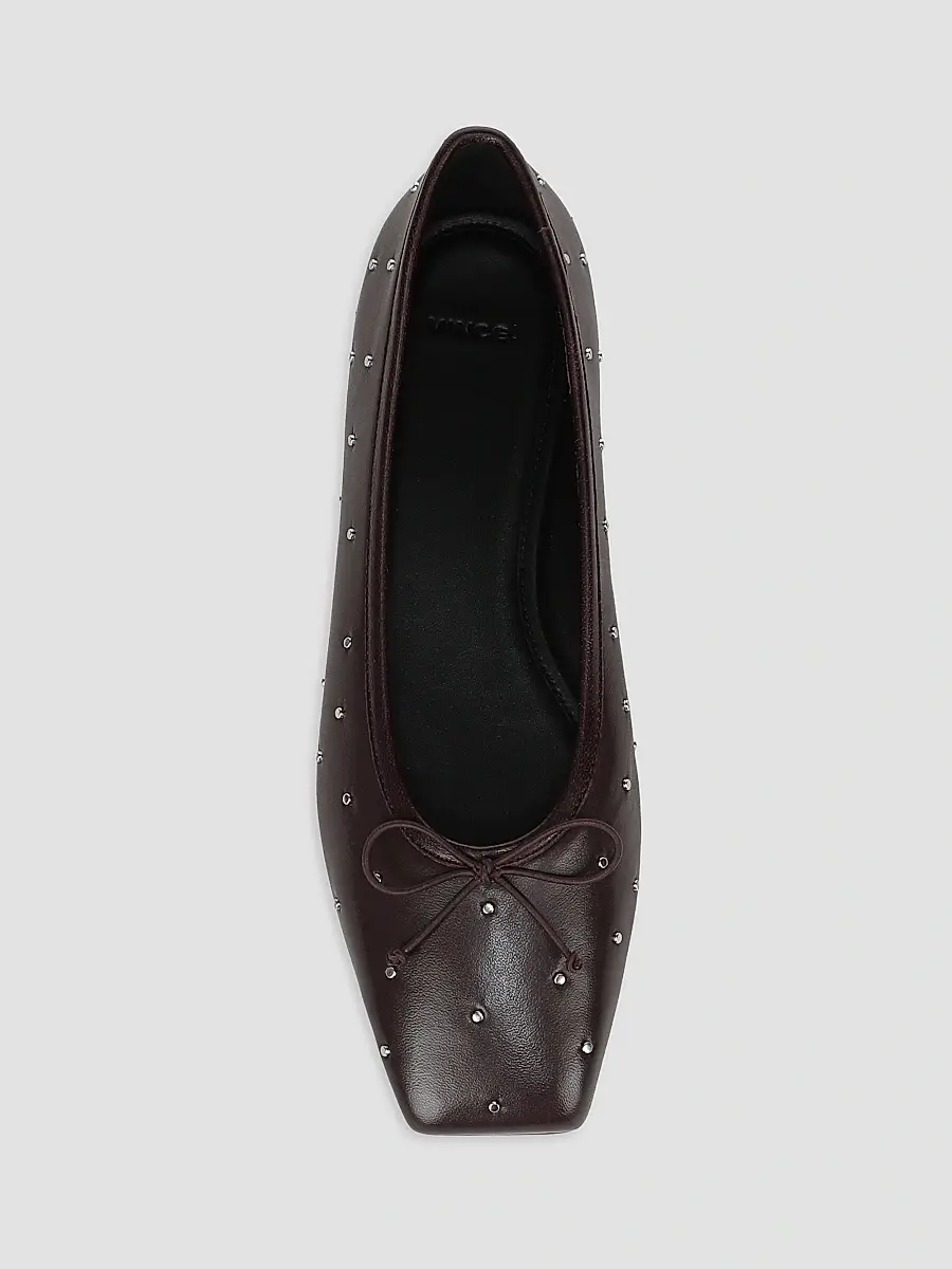 Vince Women's Darla Studs Leather Ballet Flats | Thumbnail 4 Vince Women's Darla Studs Leather Ballet Flats | Thumbnail 4