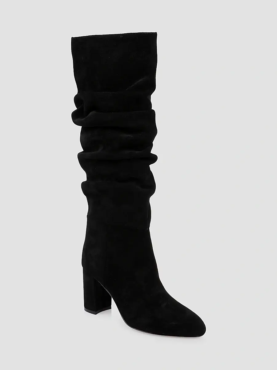 L'Agence Women's Fletcher 80MM Ruched Suede Knee-High Boots | Thumbnail 2 L'Agence Women's Fletcher 80MM Ruched Suede Knee-High Boots | Thumbnail 2