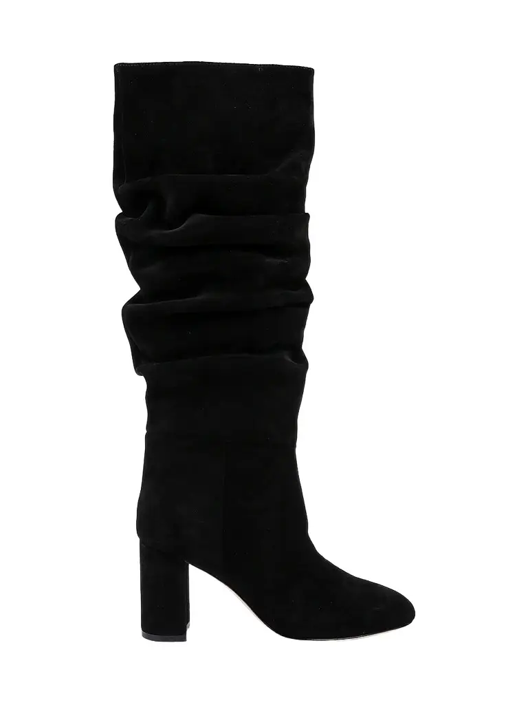 L'Agence Women's Fletcher 80MM Ruched Suede Knee-High Boots