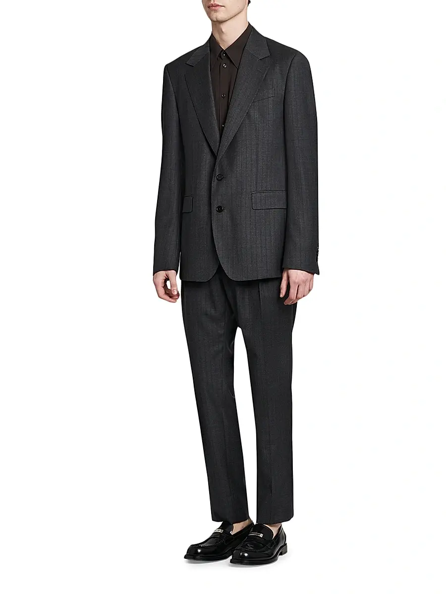 Dolce & Gabbana Men's Striped Virgin Wool Blazer | Thumbnail 2 Dolce & Gabbana Men's Striped Virgin Wool Blazer | Thumbnail 2