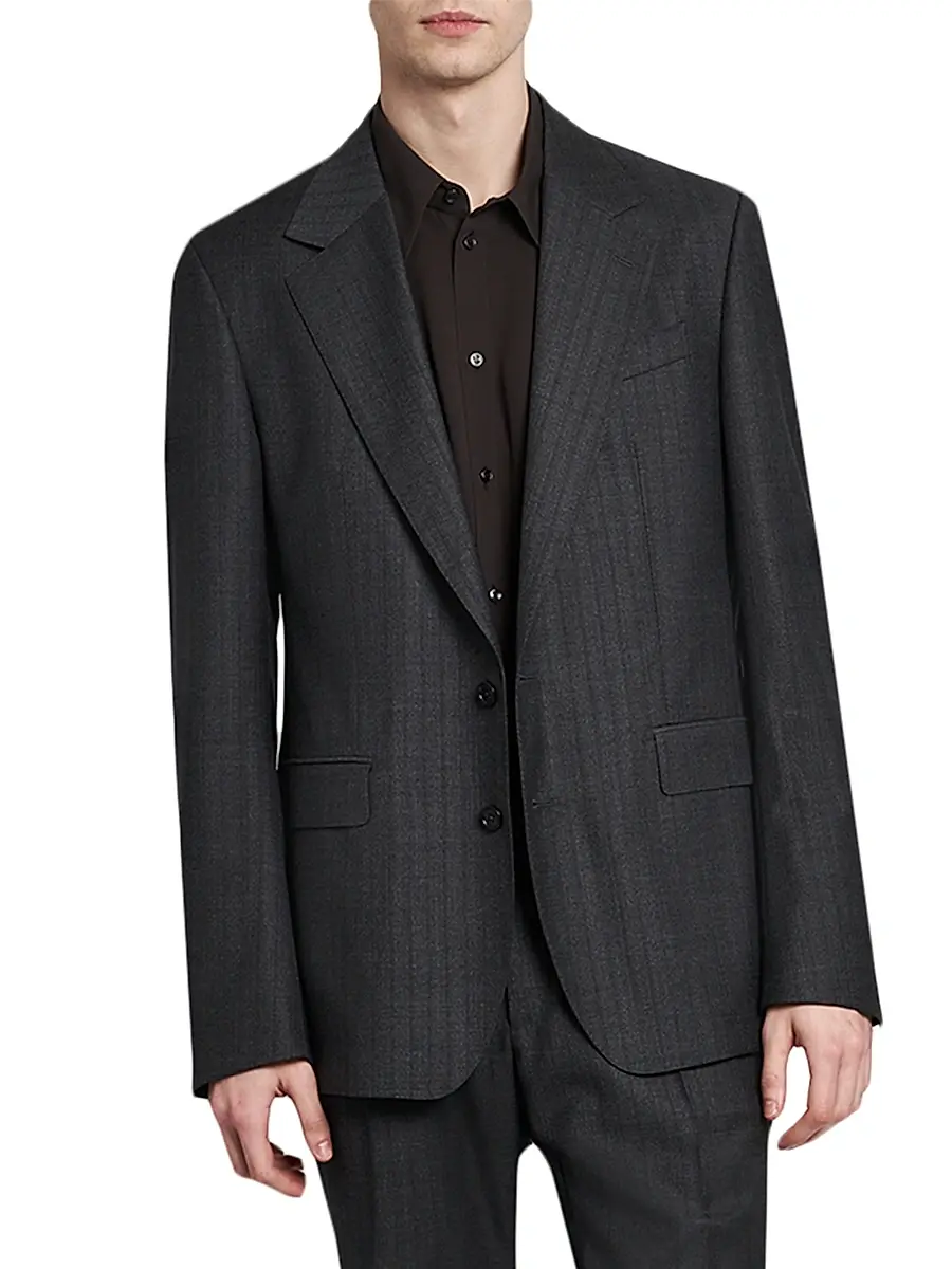 Dolce & Gabbana Men's Striped Virgin Wool Blazer | Thumbnail 6 Dolce & Gabbana Men's Striped Virgin Wool Blazer | Thumbnail 6