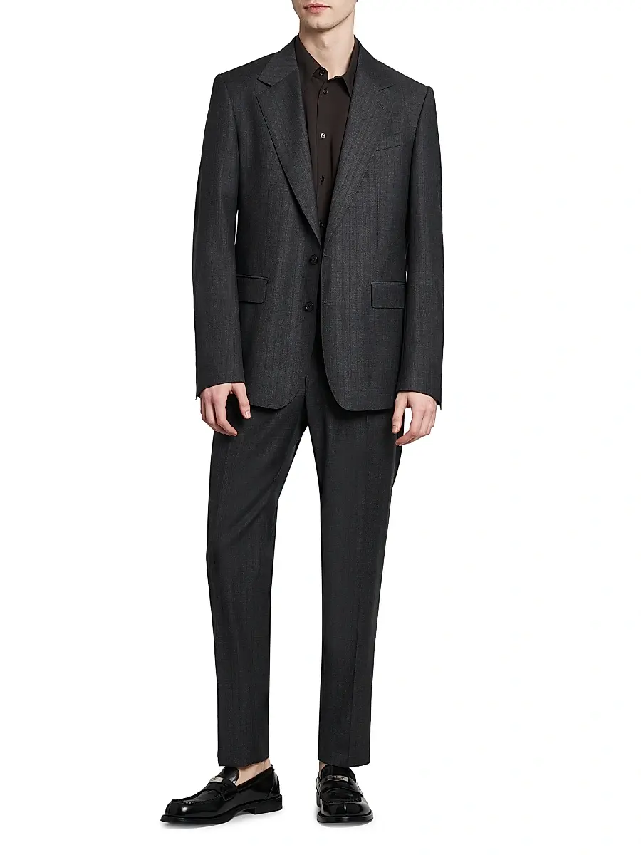 Dolce & Gabbana Men's Striped Pleated-Front Virgin Wool Pants | Thumbnail 2 Dolce & Gabbana Men's Striped Pleated-Front Virgin Wool Pants | Thumbnail 2