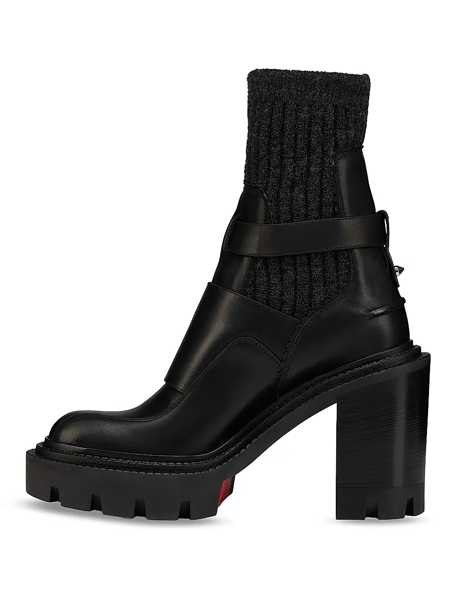 Christian Louboutin Women's Cortinetta College Leather 100MM Zipped Booties | Thumbnail 3 Christian Louboutin Women's Cortinetta College Leather 100MM Zipped Booties | Thumbnail 3