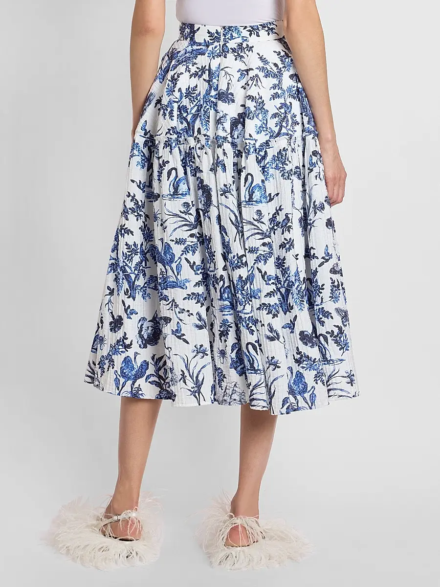 Erdem Women's Printed Crinkled Midi Skirt | Thumbnail 3 Erdem Women's Printed Crinkled Midi Skirt | Thumbnail 3