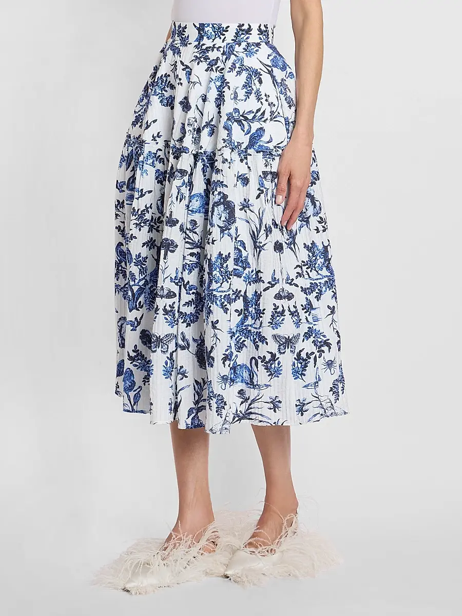 Erdem Women's Printed Crinkled Midi Skirt | Thumbnail 4 Erdem Women's Printed Crinkled Midi Skirt | Thumbnail 4