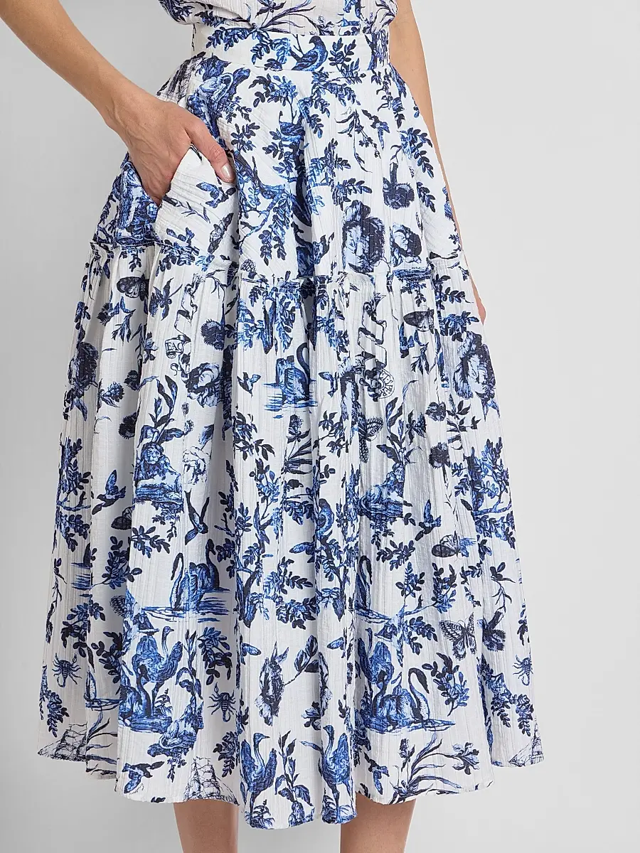 Erdem Women's Printed Crinkled Midi Skirt | Thumbnail 5 Erdem Women's Printed Crinkled Midi Skirt | Thumbnail 5