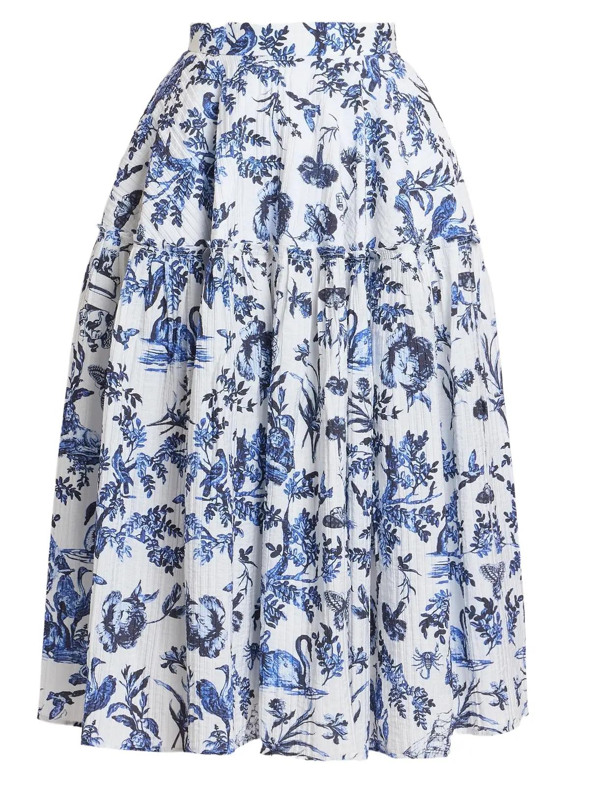 Erdem Women's Printed Crinkled Midi Skirt