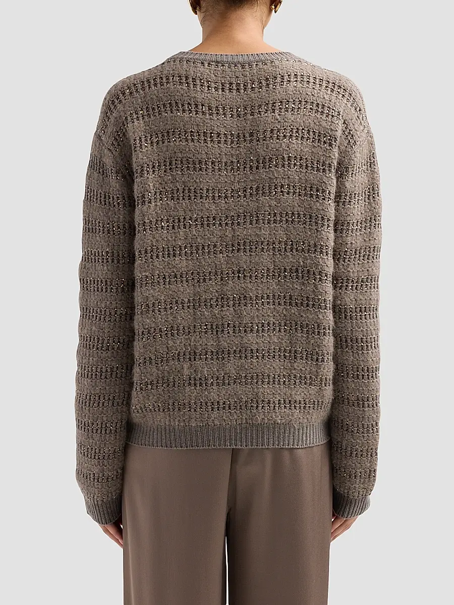 Fabiana Filippi Women's Sequined Striped Wool-Blend Sweater | Thumbnail 3 Fabiana Filippi Women's Sequined Striped Wool-Blend Sweater | Thumbnail 3