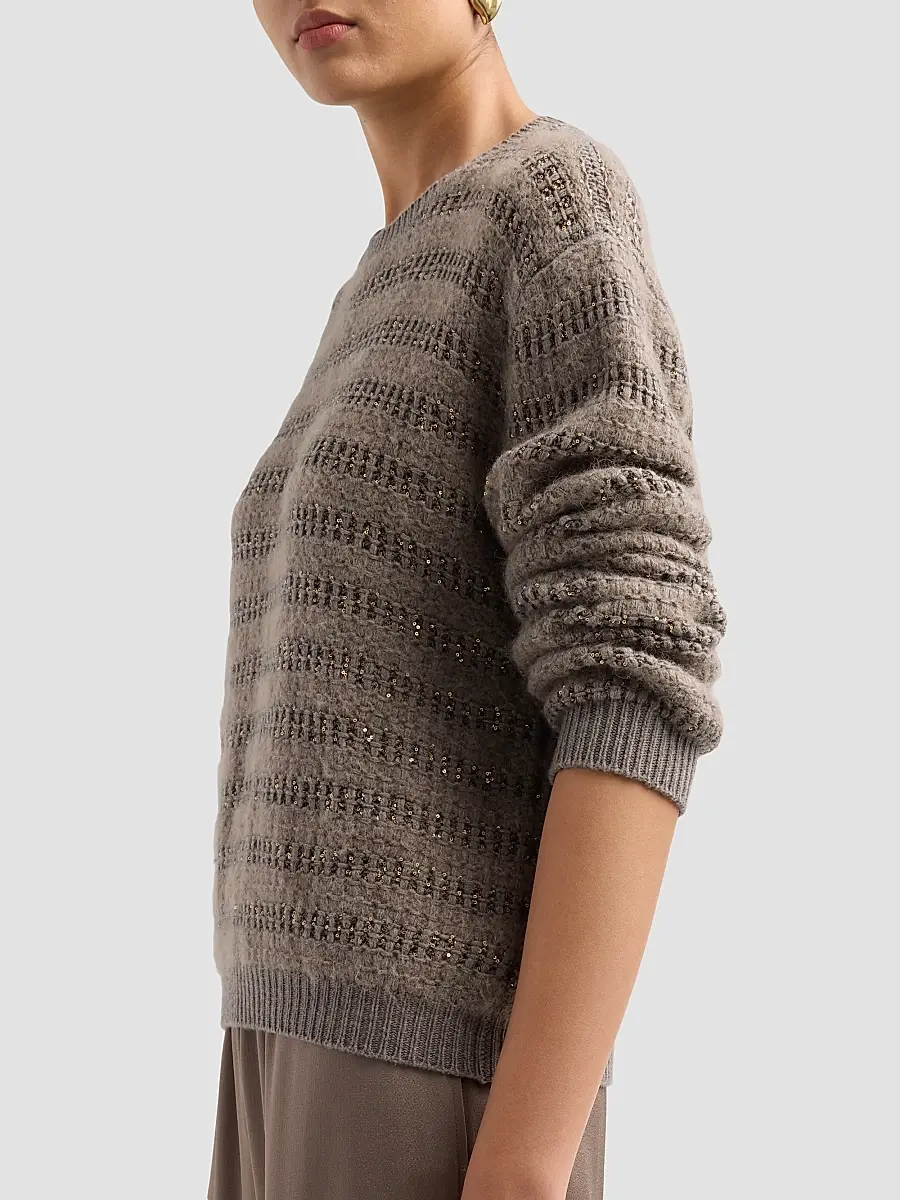 Fabiana Filippi Women's Sequined Striped Wool-Blend Sweater | Thumbnail 5 Fabiana Filippi Women's Sequined Striped Wool-Blend Sweater | Thumbnail 5