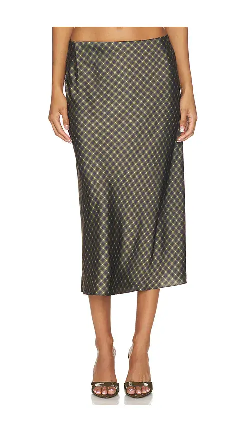Plaid Ombre Slip Skirt With Lingerie Elastic Plaid Ombre Slip Skirt With Lingerie Elastic