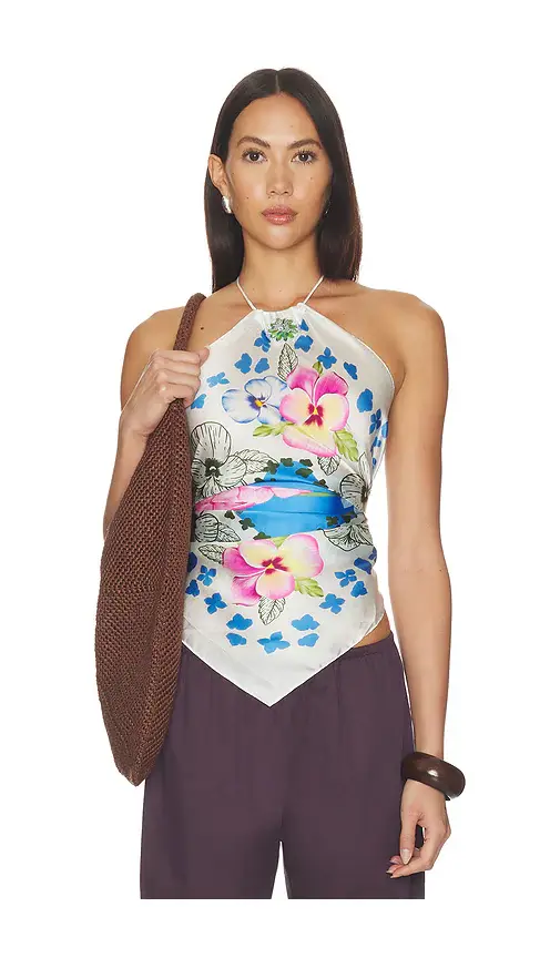 VERANDAH Hydrangea Crystal Scarf Blouse | Image 1 VERANDAH Hydrangea Crystal Scarf Blouse | Image 1