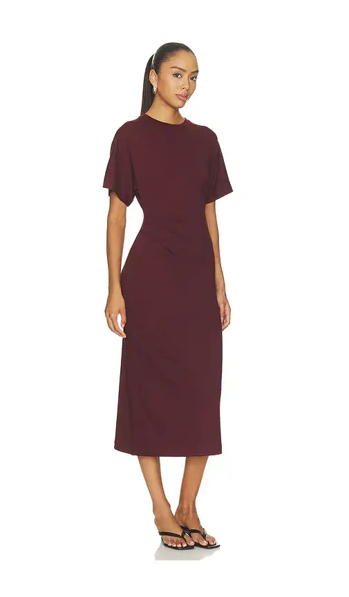 Vince Short Sleeve Side Rouche Dress | Thumbnail 2