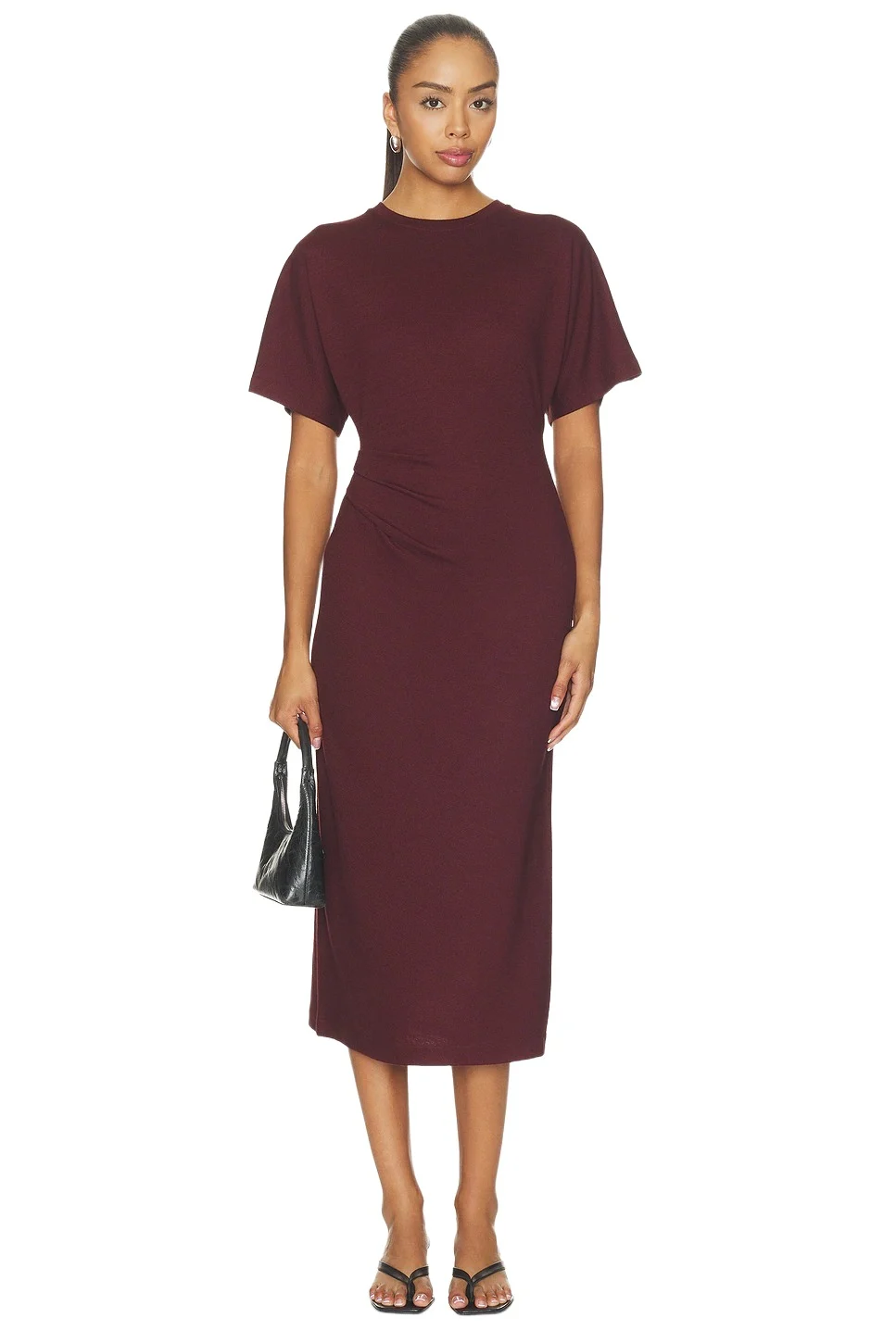 Vince Short Sleeve Side Rouche Dress