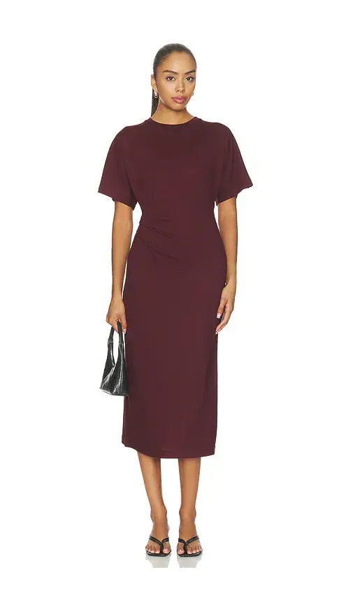 Vince Short Sleeve Side Rouche Dress