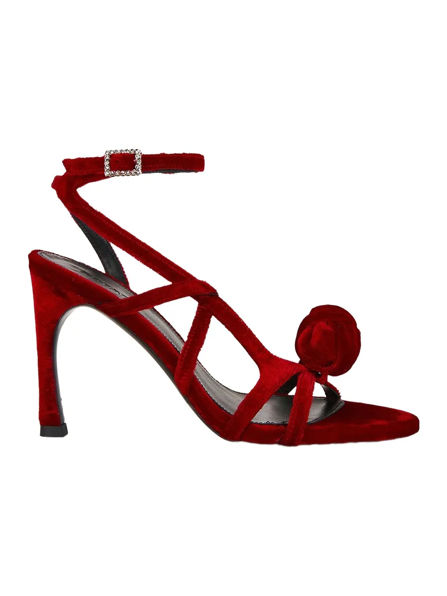ROTATE High Heel Velvet Sandal