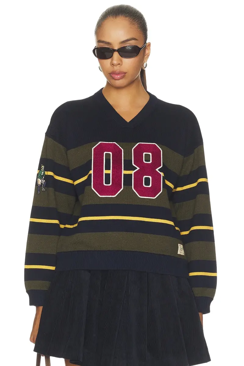 Mina Novelty Vneck Sweater
