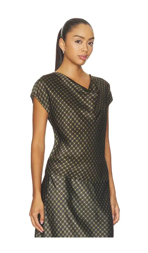 Vince Ombre Plaid On Cowl Neckcap Sleeveless Blouse | Thumbnail 2 Vince Ombre Plaid On Cowl Neckcap Sleeveless Blouse | Thumbnail 2