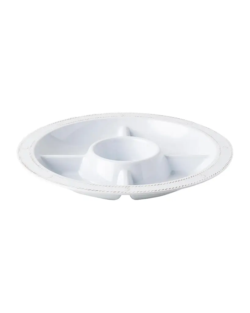 Juliska Berry & Thread Melamine 15" Crudite Platter - Whitewash