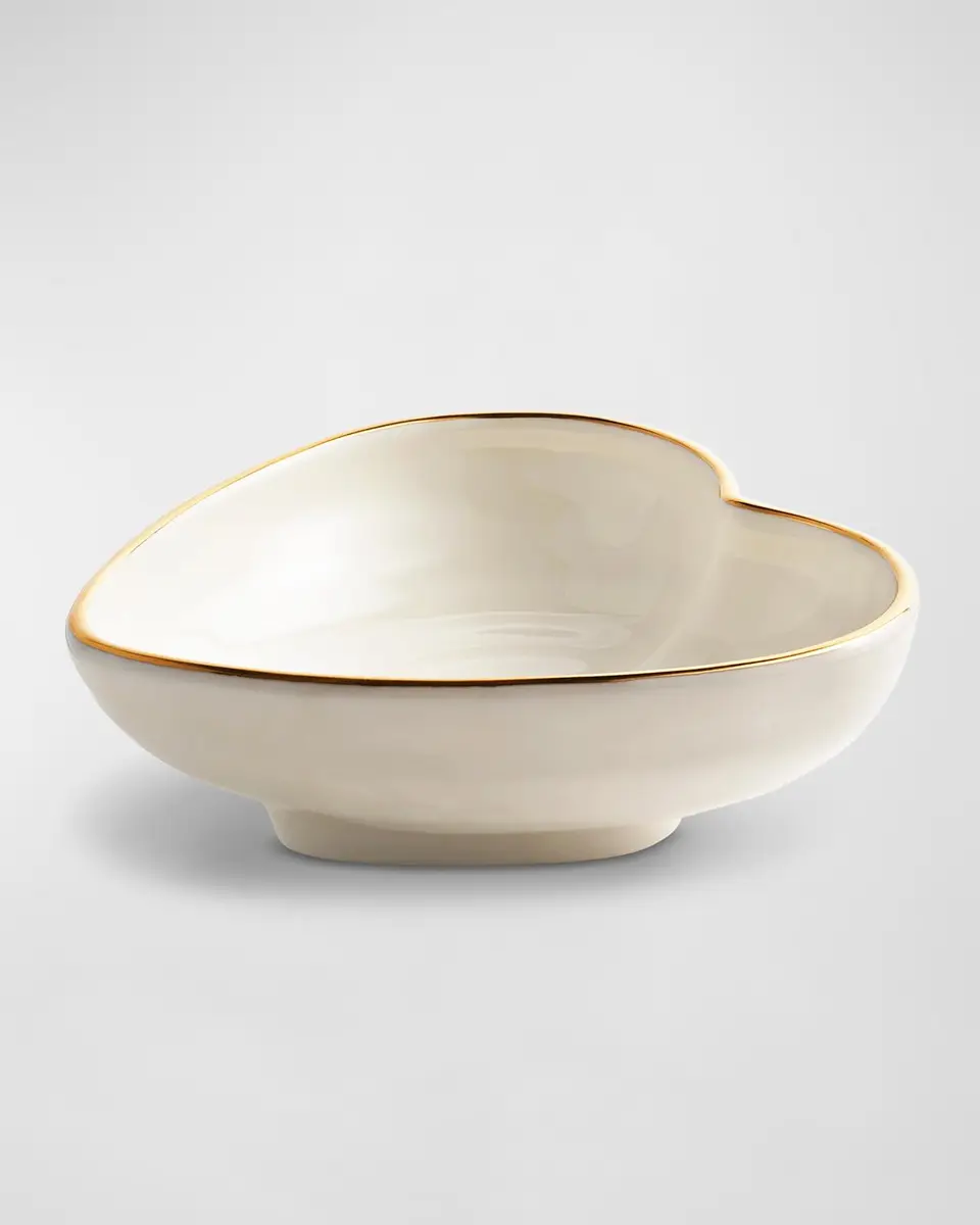 AERIN Ribbed 24K-Gold Rim Heart Dish | Thumbnail 3 AERIN Ribbed 24K-Gold Rim Heart Dish | Thumbnail 3