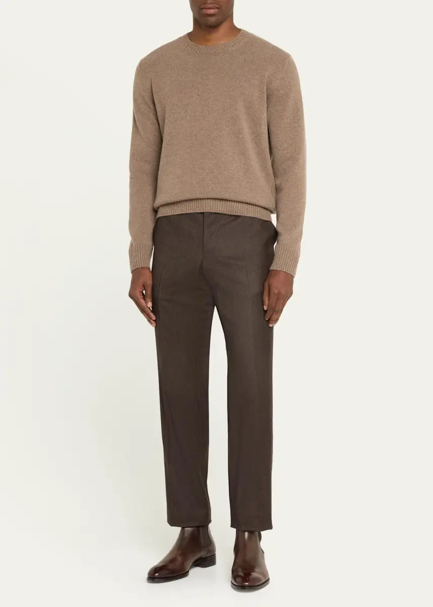 Bergdorf Goodman Men's Rib Baby Cashmere Pullover | Thumbnail 2 Bergdorf Goodman Men's Rib Baby Cashmere Pullover | Thumbnail 2