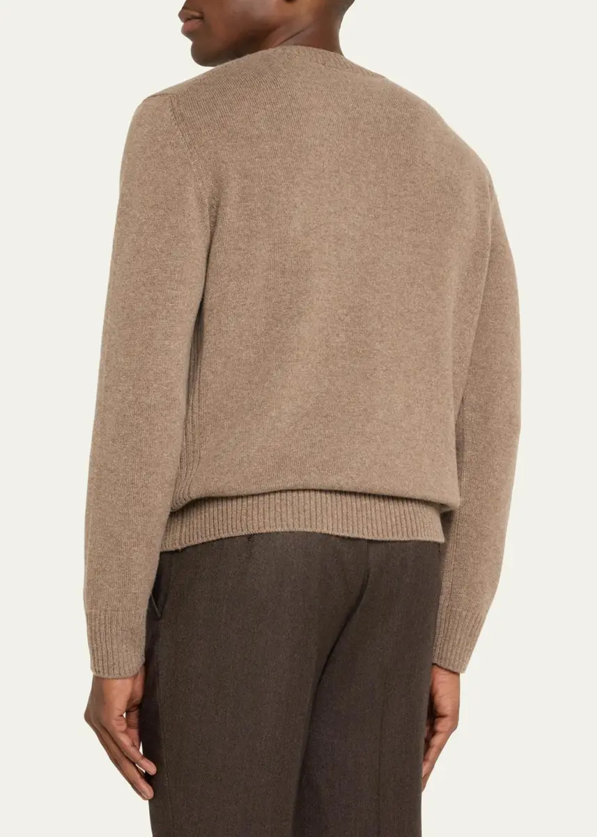 Bergdorf Goodman Men's Rib Baby Cashmere Pullover | Thumbnail 3 Bergdorf Goodman Men's Rib Baby Cashmere Pullover | Thumbnail 3
