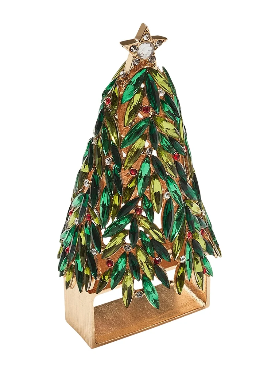 Kim Seybert Bejeweled Christmas Napkin Rings, Set of 4