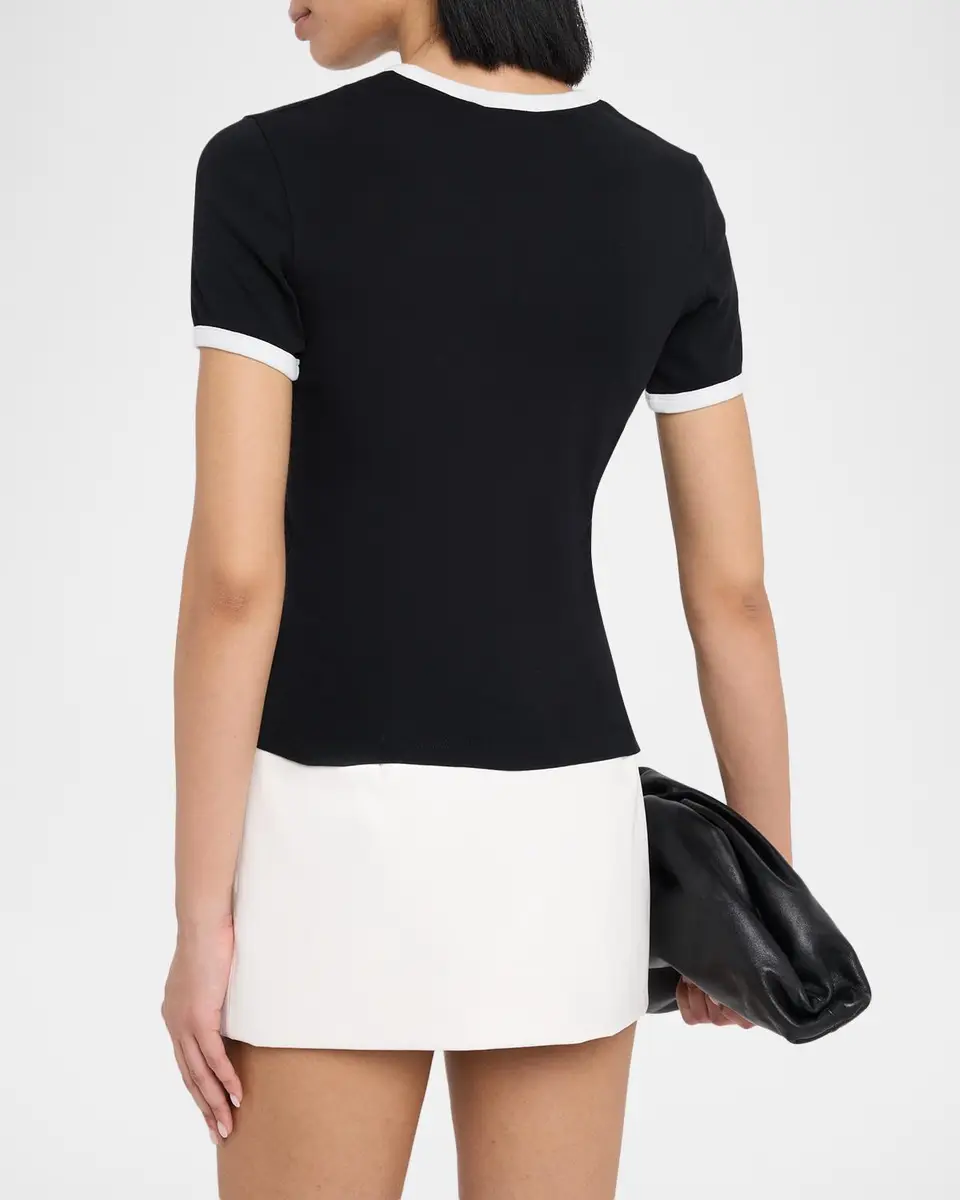 Courrèges Signature Contrast T-Shirt | Thumbnail 3 Courrèges Signature Contrast T-Shirt | Thumbnail 3