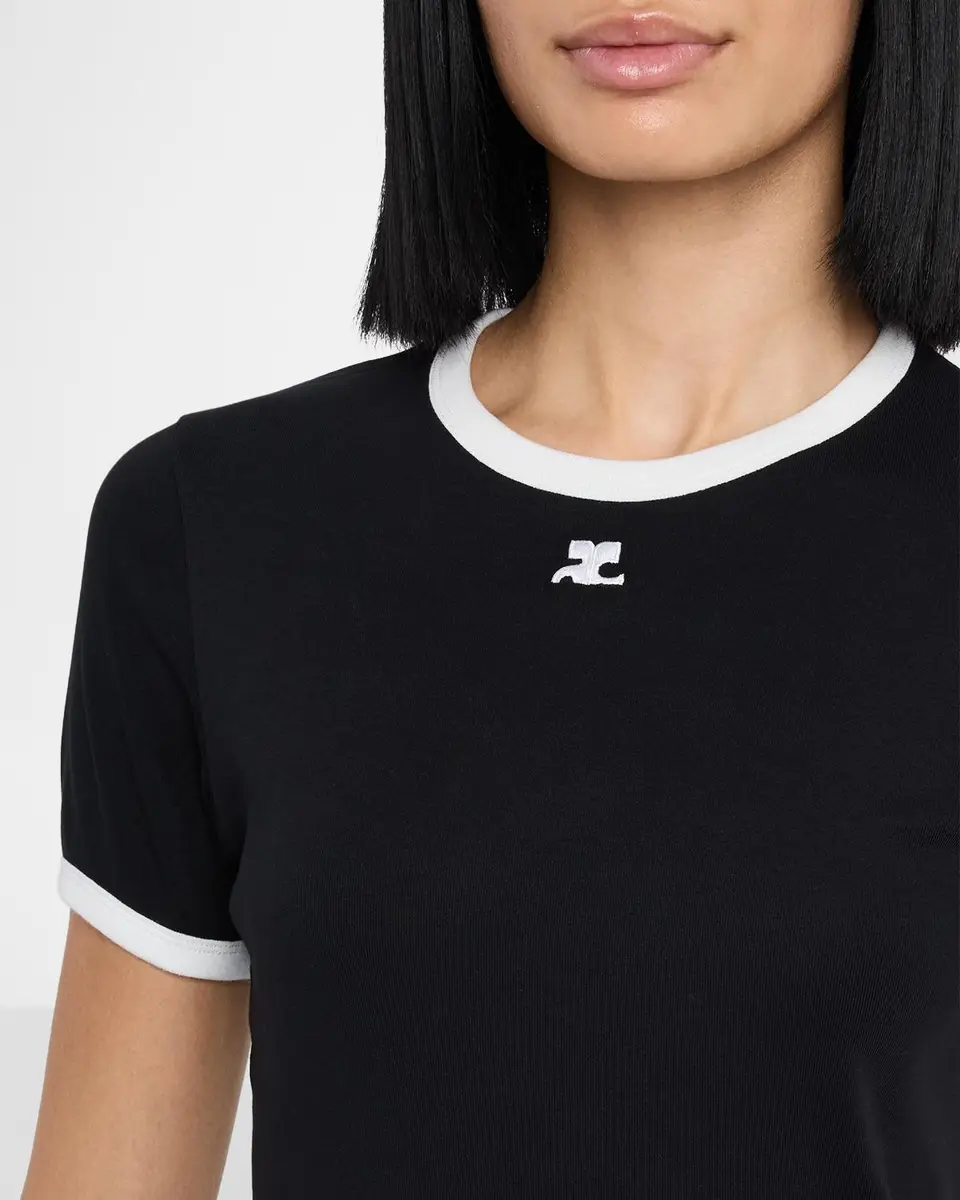 Courrèges Signature Contrast T-Shirt | Thumbnail 5 Courrèges Signature Contrast T-Shirt | Thumbnail 5