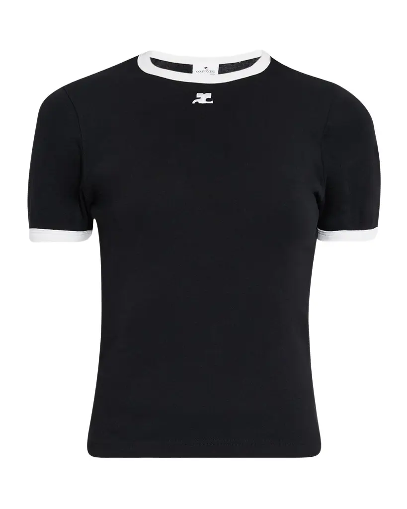 Courreges Signature Contrast T-Shirt | Image 1 Courreges Signature Contrast T-Shirt | Image 1