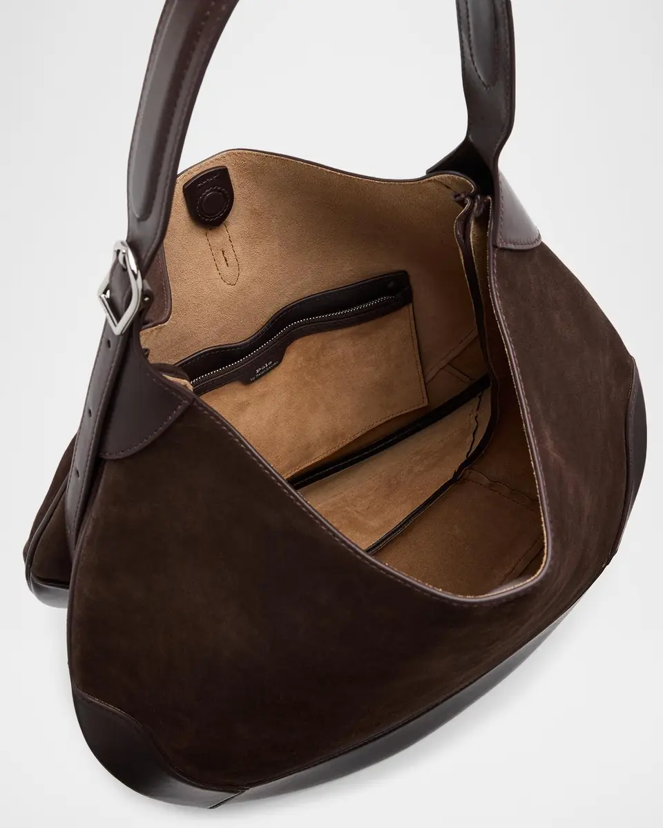 Polo Ralph Lauren Polo ID Suede Large Shoulder Bag | Thumbnail 4 Polo Ralph Lauren Polo ID Suede Large Shoulder Bag | Thumbnail 4