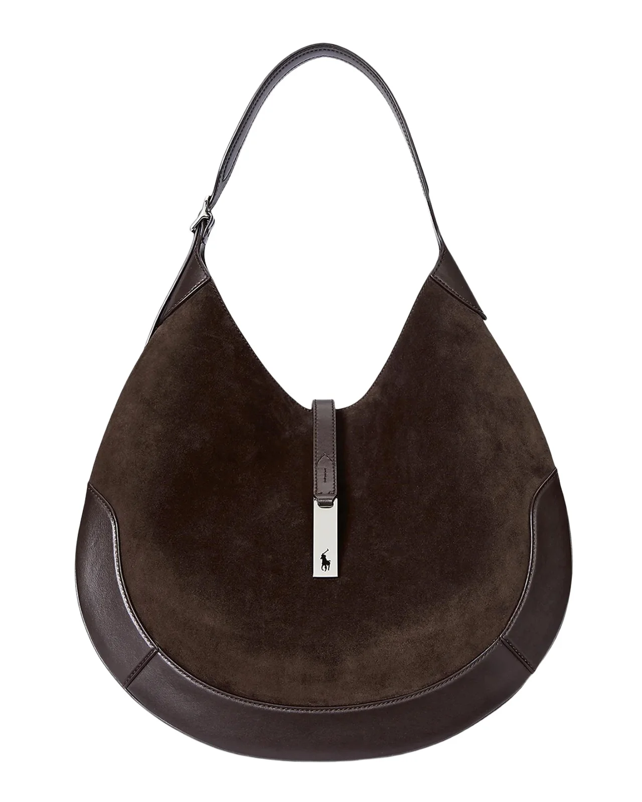 Polo ID Suede Large Shoulder Bag